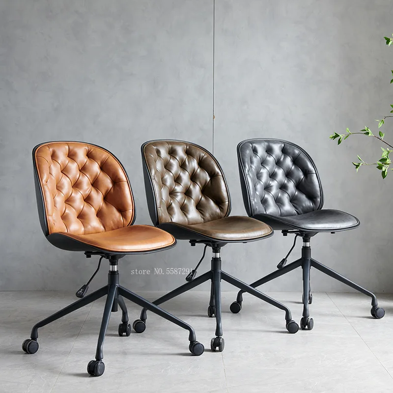 Nordic Ergonomic Leather Office Chairs for Office Simplicity Light Luxury Home Comfortable Sedentary Study Swivel Office Chair
Nordic Ergonomic Leather Office Chairs for Office Simplicity Light Luxury Home Comfortable Sedentary Study Swivel Office Chair