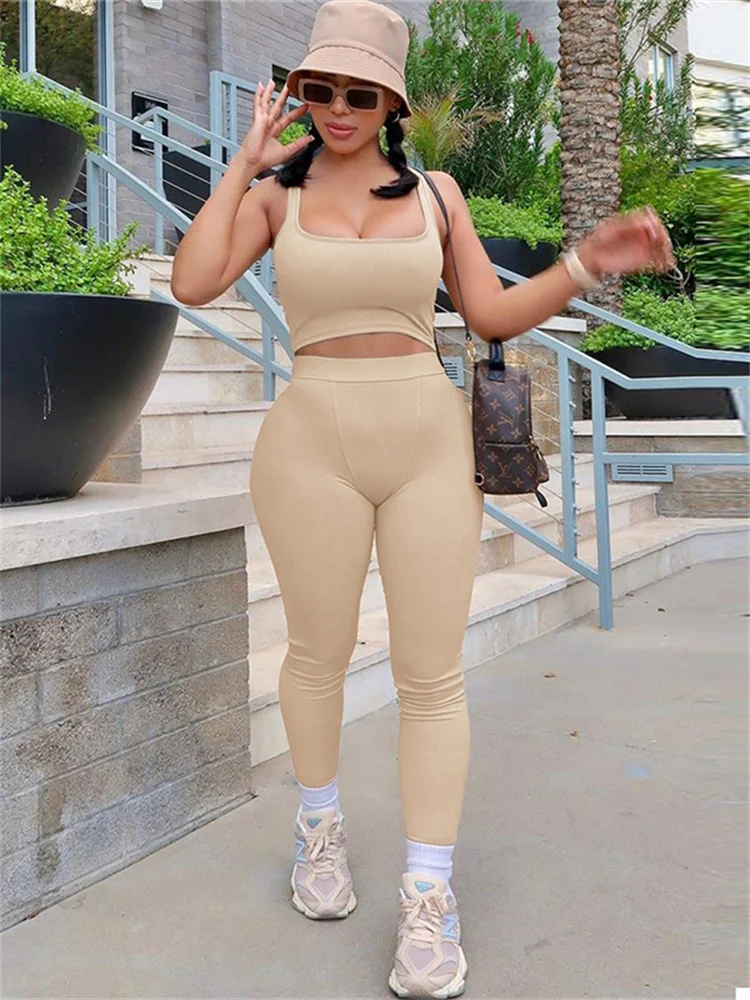 Whatiwear Solid Casual 2 Piece Set Women Tracksuit Stretch Simple Tank Tops+Sporty Leggings Summer Trend Street Classic Outfits
Whatiwear Solid Casual 2 Piece Set Women Tracksuit Stretch Simple Tank Tops+Sporty Leggings Summer Trend Street Classic Outfits