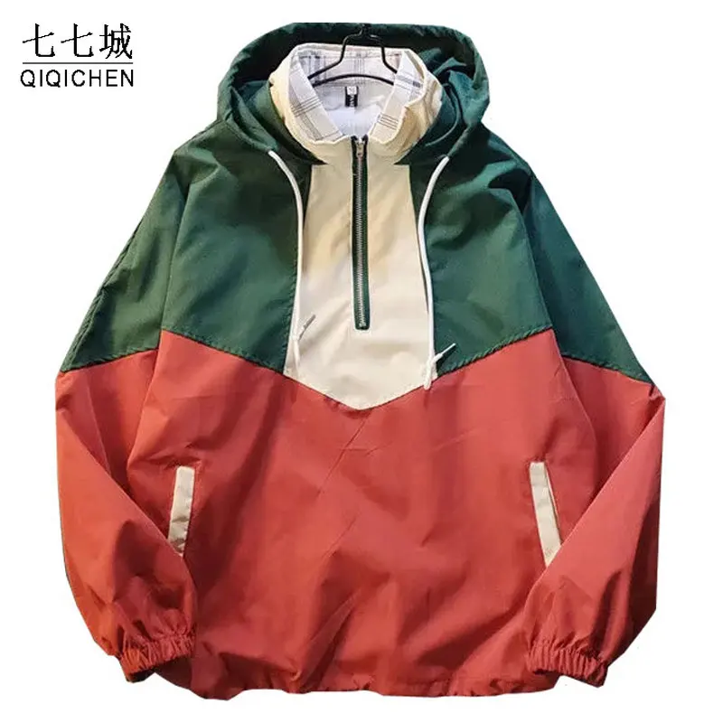 Spring Varsity Half Zipper Jackets Men Patchwork High Street Autumn Thin Windbreaker Japanese Stand Collar College Coat Couple
Spring Varsity Half Zipper Jackets Men Patchwork High Street Autumn Thin Windbreaker Japanese Stand Collar College Coat Couple