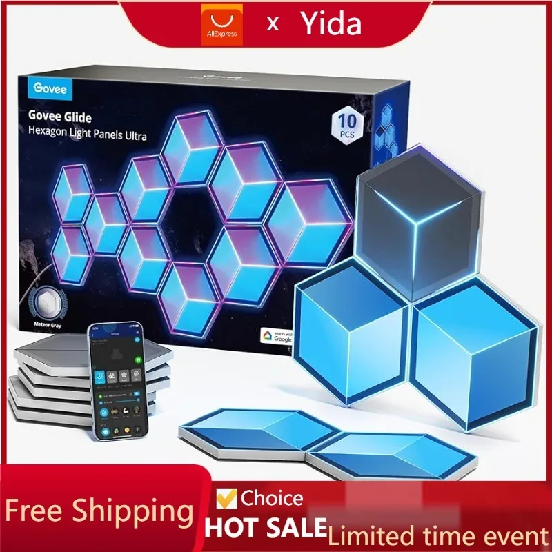 Govee Hexagon Light Panels, 3D Wall Lights with DIY Program, 60 Scenes and 129 Lamp Beads, Upgraded Gaming Light for Gaming Room
Govee Hexagon Light Panels, 3D Wall Lights with DIY Program, 60 Scenes and 129 Lamp Beads, Upgraded Gaming Light for Gaming Room