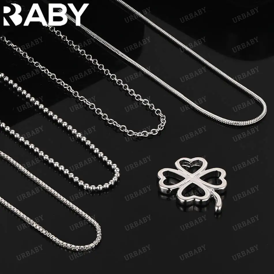 URBABY 40-75cm 925 Sterling Silver Four Leaf Clover Pendant Necklace For Women Men Creativity Gifts Street All-match Party
URBABY 40-75cm 925 Sterling Silver Four Leaf Clover Pendant Necklace For Women Men Creativity Gifts Street All-match Party