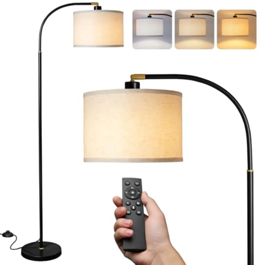 Arc Floor Lamps for Living Room, Modern Standing Lamp with Remote Dimmable Floor Lamp with Linen Shade, Tall Lamp for Bedroom O
Arc Floor Lamps for Living Room, Modern Standing Lamp with Remote Dimmable Floor Lamp with Linen Shade, Tall Lamp for Bedroom O