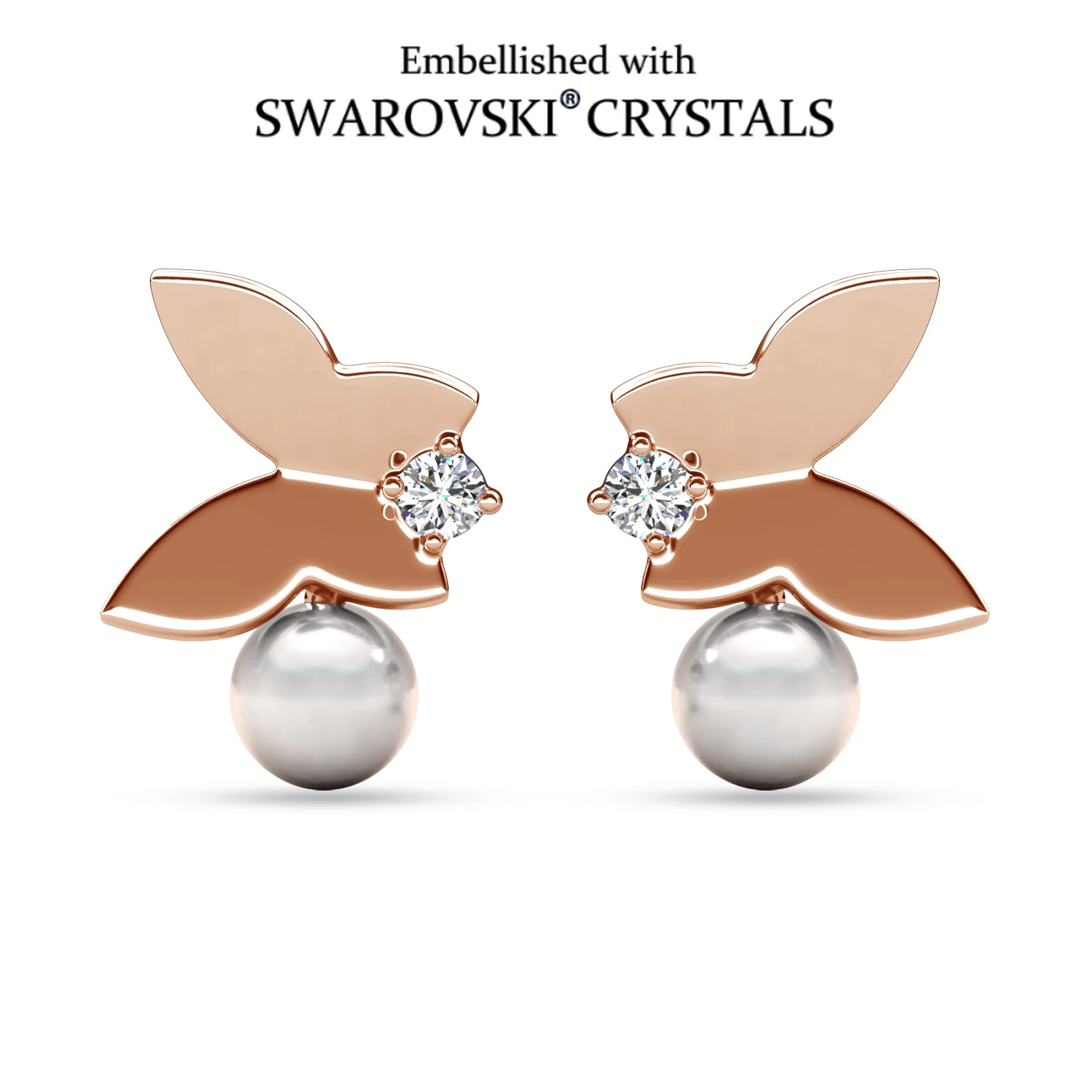 Серьги-гвоздики с жемчугом и бабочками, украшенные кристаллами Swarovski, из меди с покрытием из розового золота, женские украшения, подарок для невесты
Серьги-гвоздики с жемчугом и бабочками, украшенные кристаллами Swarovski, из меди с покрытием из розового золота, женские украшения, подарок для невесты