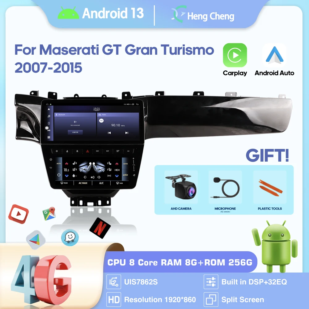 12.3inch Car Multimedia Video Player For Maserati GT GC GranTurismo 2007-2015 GPS Navigation Android 13 Radio stereo Carplay 4G
12.3inch Car Multimedia Video Player For Maserati GT GC GranTurismo 2007-2015 GPS Navigation Android 13 Radio stereo Carplay 4G
