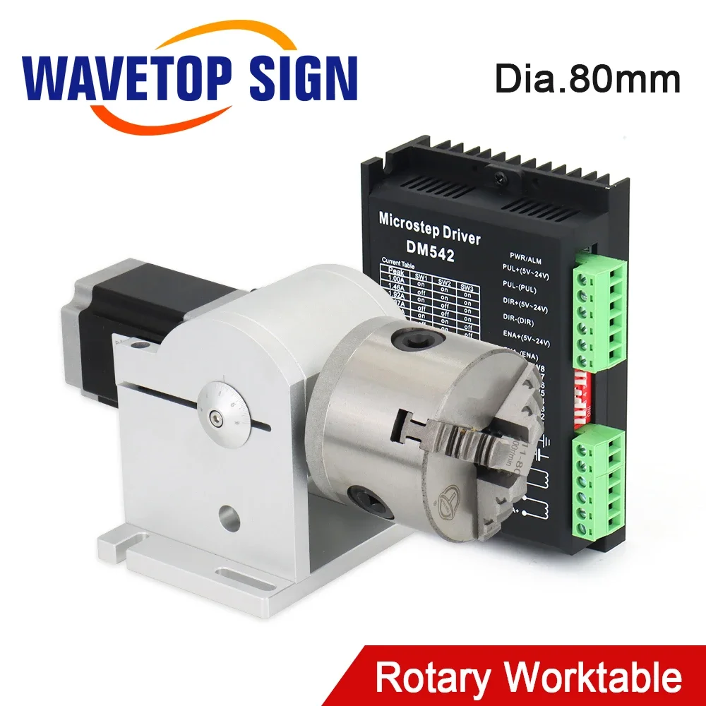 SignkoRay Rotary Attachment Diameter 80mm with Three Chuck and Stepper Driver Rotary Worktable for Laser Marking Machine
SignkoRay Rotary Attachment Diameter 80mm with Three Chuck and Stepper Driver Rotary Worktable for Laser Marking Machine