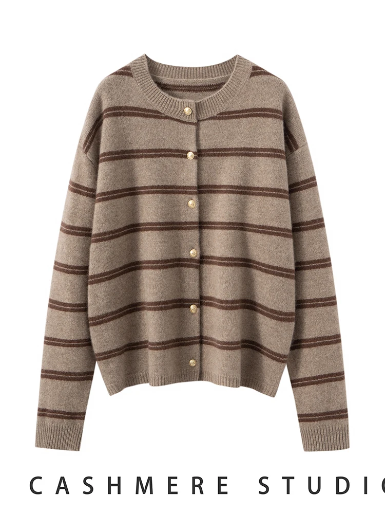 TLOML Spring Autumn Women's 100% Cashmere Cardigan Scarf O-neck Stripe Cardigan Cashmere Knitwear Sweater Soft Casual Scarf Coat
TLOML Spring Autumn Women's 100% Cashmere Cardigan Scarf O-neck Stripe Cardigan Cashmere Knitwear Sweater Soft Casual Scarf Coat