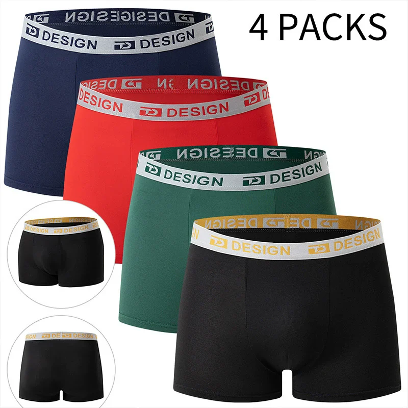 4Pcs Set Of Solid Color Loose Four Cornered Pants For Men, Fashionable And Personalized Sports Underwear, Elastic Boxer Shorts
4Pcs Set Of Solid Color Loose Four Cornered Pants For Men, Fashionable And Personalized Sports Underwear, Elastic Boxer Shorts