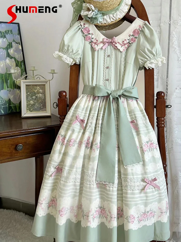 French Retro Elegant Lolita Dress Women's Summer New Sweet Bow Print Puff Sleeve Mid-Length Dress Princess Lo Tea Party Dress
French Retro Elegant Lolita Dress Women's Summer New Sweet Bow Print Puff Sleeve Mid-Length Dress Princess Lo Tea Party Dress