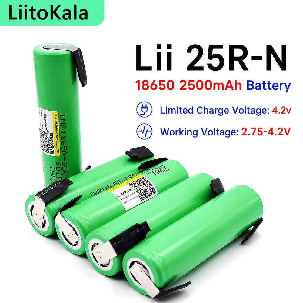 LiitoKala 6-cell 18650 2500mAh Battery INR18650 25R-N 3.6V Discharge 20A Dedicated Battery Power Supply+DIY Nickel 100% Original
LiitoKala 6-cell 18650 2500mAh Battery INR18650 25R-N 3.6V Discharge 20A Dedicated Battery Power Supply+DIY Nickel 100% Original