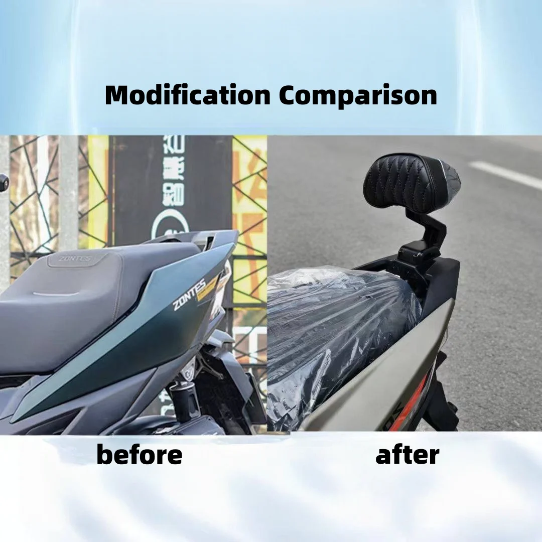 Modified Backrest & Lumbar Support with Rear Wing, Motorcycle Parts for 150X