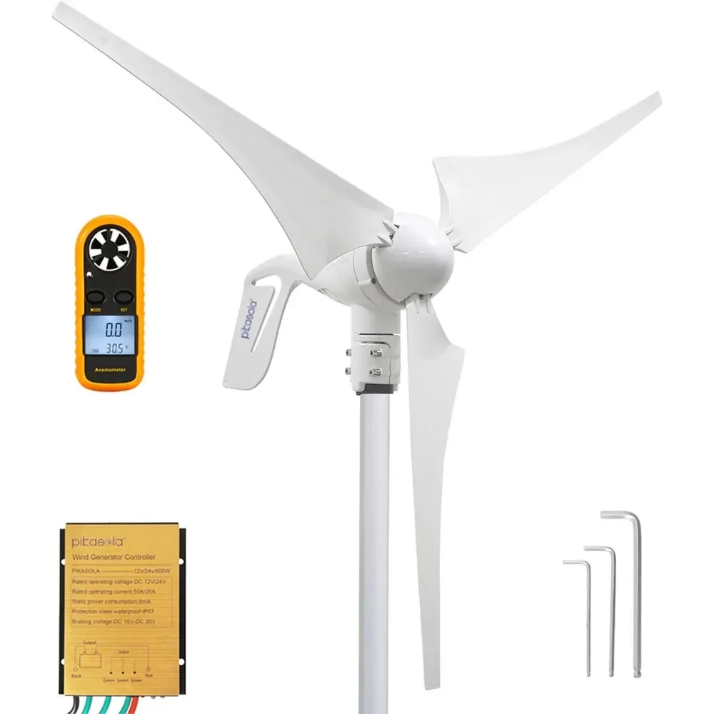 Wind Turbine Generator 400W 12V with 3 Blade 2.5m/s Low Wind Speed Starting Wind Turbines with Charge Controller, Windmill
Wind Turbine Generator 400W 12V with 3 Blade 2.5m/s Low Wind Speed Starting Wind Turbines with Charge Controller, Windmill