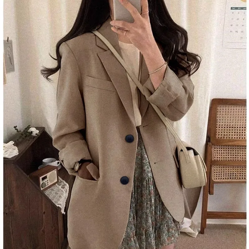 Spring 2025 Women's Casual s Jaets Ladies Suits Coats Straight Cut Polyester Long Sve Single Button Pure Color
Spring 2025 Women's Casual s Jaets Ladies Suits Coats Straight Cut Polyester Long Sve Single Button Pure Color