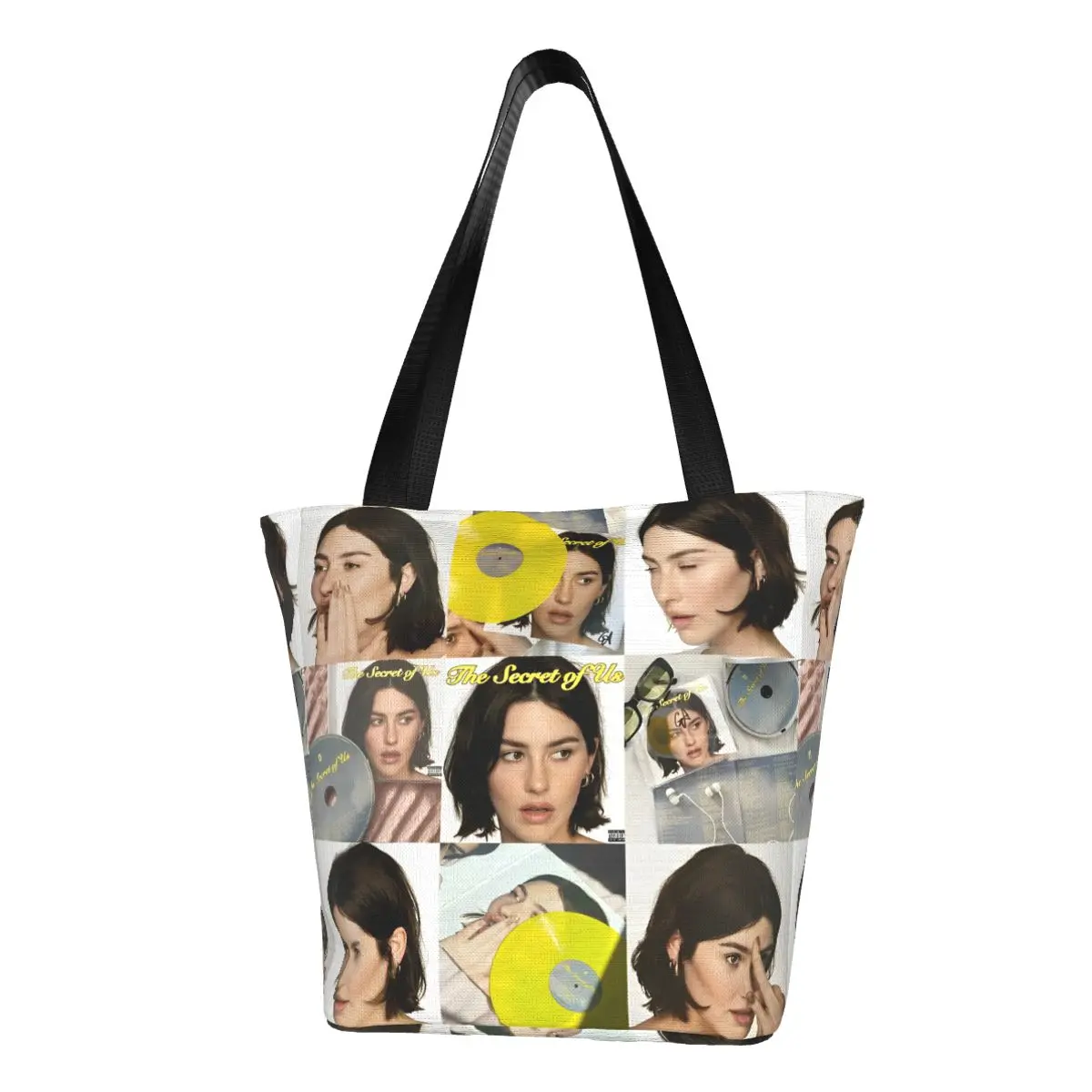 Trendy Women Gracie Abrams The Secret Of Us Album Shopping Bag With Zipper Opening Merch Tote Bag
Trendy Women Gracie Abrams The Secret Of Us Album Shopping Bag With Zipper Opening Merch Tote Bag