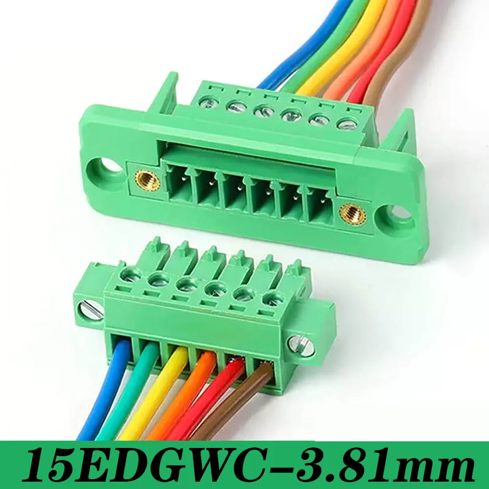5setThrough-wall fixed panel 15EDGWC Pitch 3.81mm 2P3P4P5P6P7P8P9P solder-free butt band flange frame plug-in terminal connector
5setThrough-wall fixed panel 15EDGWC Pitch 3.81mm 2P3P4P5P6P7P8P9P solder-free butt band flange frame plug-in terminal connector