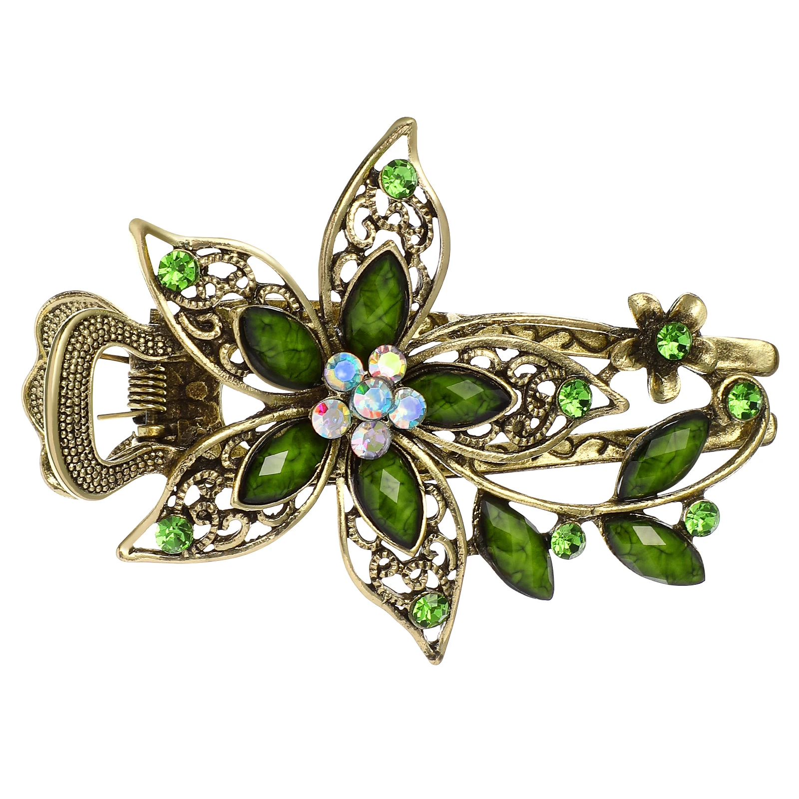 1pc Petal Clip Flower Barrettes Vintage Clips for Women Green Claw Hair Accessories Stylish Rhinestone Fits Thick Thin Curly
1pc Petal Clip Flower Barrettes Vintage Clips for Women Green Claw Hair Accessories Stylish Rhinestone Fits Thick Thin Curly