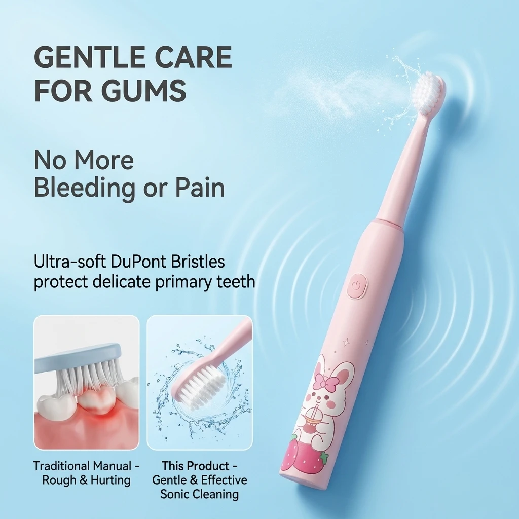 Cartoon Kids Electric Toothbrush Ultra Soft Bristles IPX7 Waterproof Long Battery Life Low Noise for Children Toddler Oral Care
Cartoon Kids Electric Toothbrush Ultra Soft Bristles IPX7 Waterproof Long Battery Life Low Noise for Children Toddler Oral Care