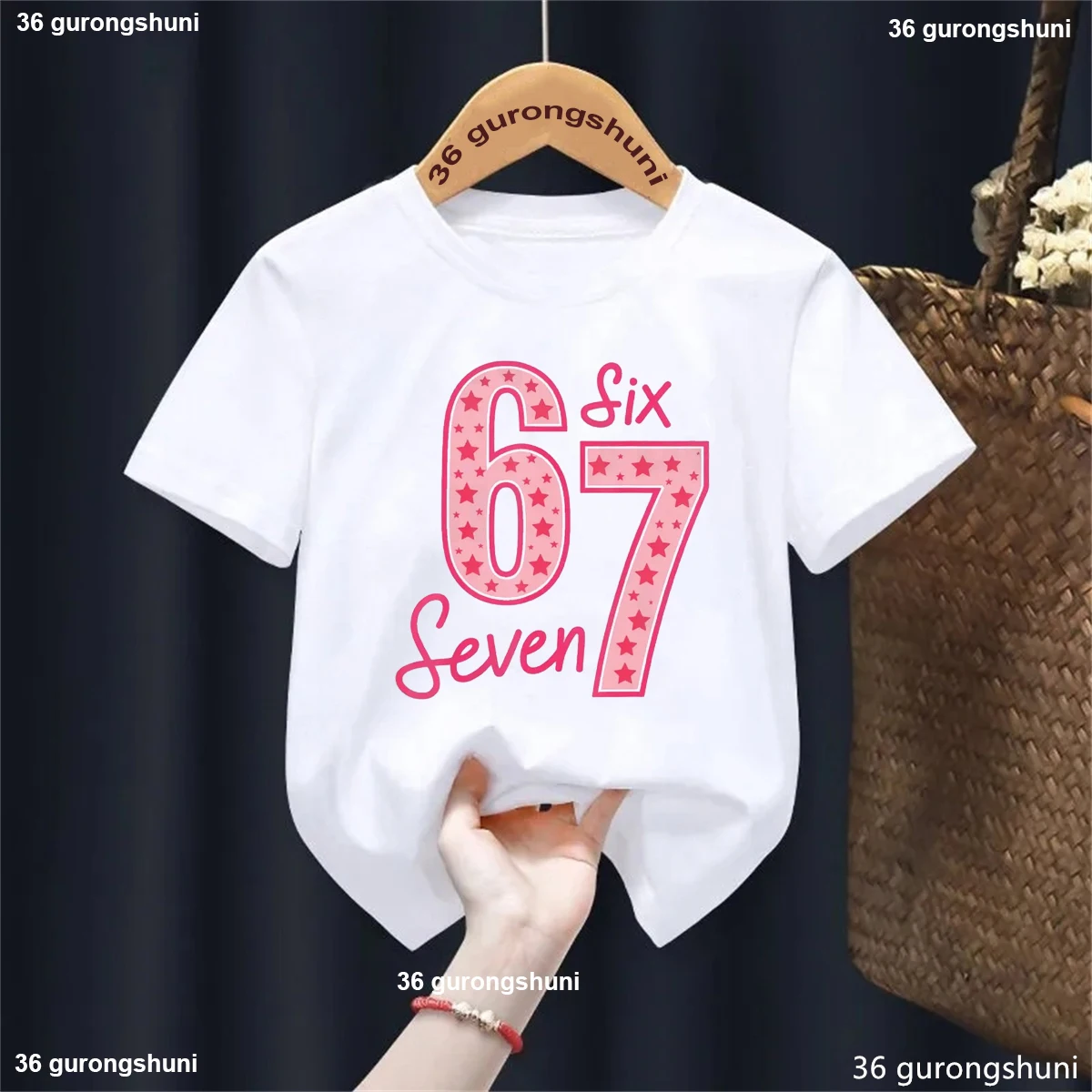 Pink Six Seven 67 Letter Printed T Shirt Girls Harajuku Kawaii Kids Clothes Summer Short Sleeve T-Shirt White/Pink/Blue Tshirt
Pink Six Seven 67 Letter Printed T Shirt Girls Harajuku Kawaii Kids Clothes Summer Short Sleeve T-Shirt White/Pink/Blue Tshirt