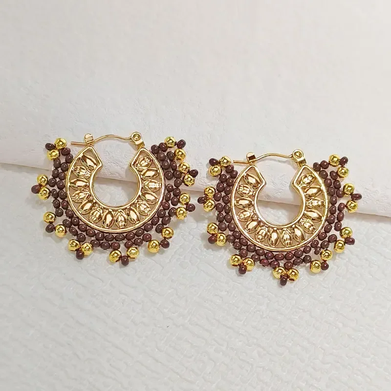2025 Handmade Bead Earring Originality Sunflower Individuality Hand Knitting Circle Hollow Out Bohemia Beaded Earrings for Women
2025 Handmade Bead Earring Originality Sunflower Individuality Hand Knitting Circle Hollow Out Bohemia Beaded Earrings for Women