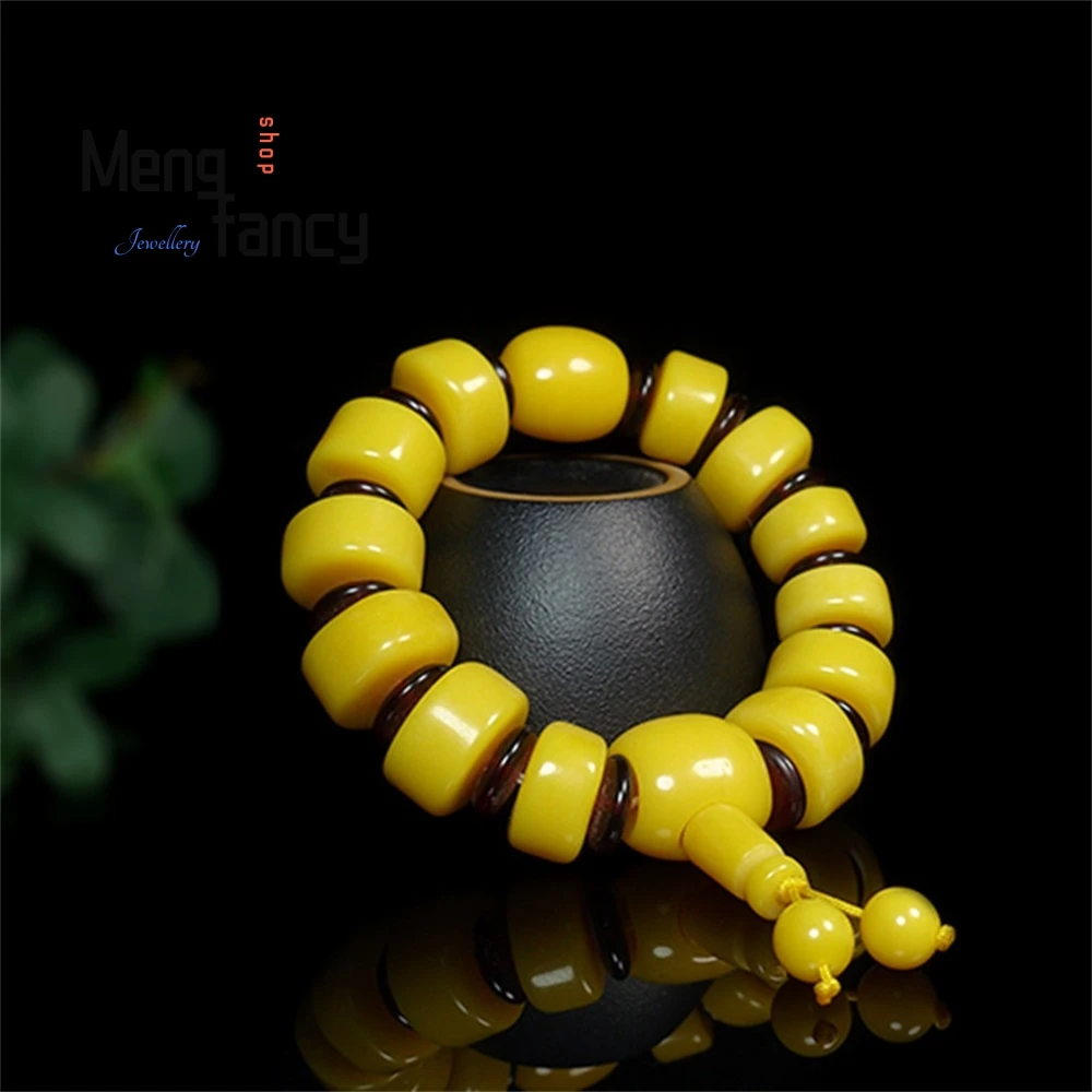 Chicken Oil Yellow Beeswax Bucket Bead Men's Three-Way Bracelet Gold Amber Blood Pool Scattered Bead Three-Way Accessory Elegant
Chicken Oil Yellow Beeswax Bucket Bead Men's Three-Way Bracelet Gold Amber Blood Pool Scattered Bead Three-Way Accessory Elegant