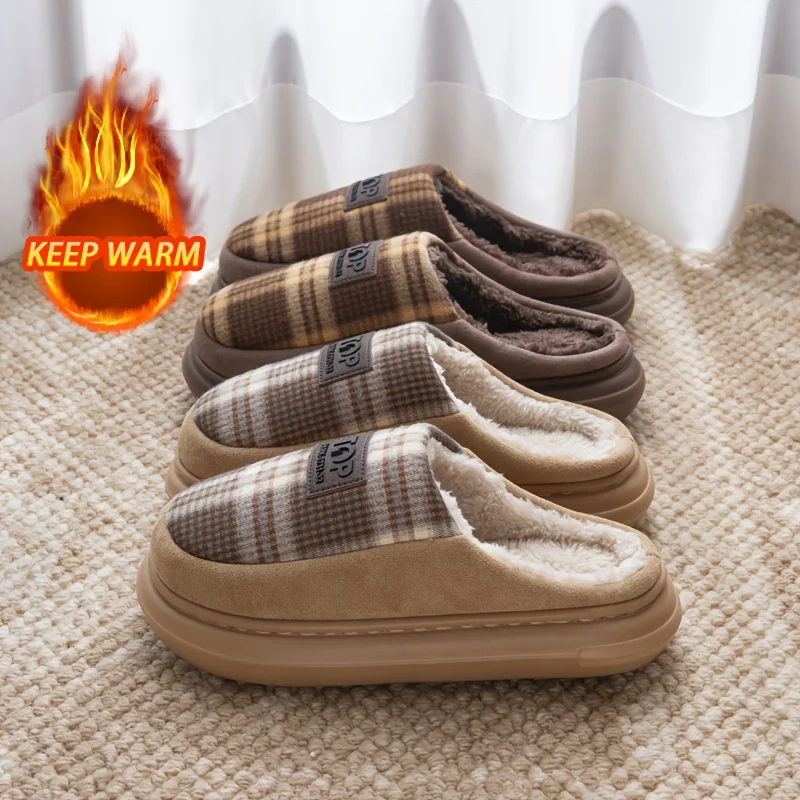Large Size Men women Thermal Slippers Warm Plush Lined Thick Cushion Sole Check Design Cozy Anti Slip Soft Indoor Winter Shoes
Large Size Men women Thermal Slippers Warm Plush Lined Thick Cushion Sole Check Design Cozy Anti Slip Soft Indoor Winter Shoes