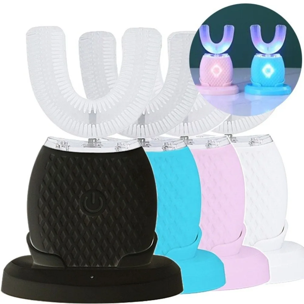 3 Modes Electric Sonic Toothbrush Rechargeable Waterproof U-Shape Toothbrush Cold Blue Light Teeth Whitening Brush
3 Modes Electric Sonic Toothbrush Rechargeable Waterproof U-Shape Toothbrush Cold Blue Light Teeth Whitening Brush