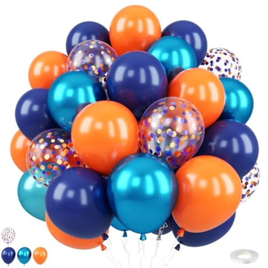 Balloons, 50PCS 12 Inch Metallic Navy Orange Confetti Balloons for Boys Birthday, Family Party, Photo Backdrop, Wedding, Gradat
Balloons, 50PCS 12 Inch Metallic Navy Orange Confetti Balloons for Boys Birthday, Family Party, Photo Backdrop, Wedding, Gradat