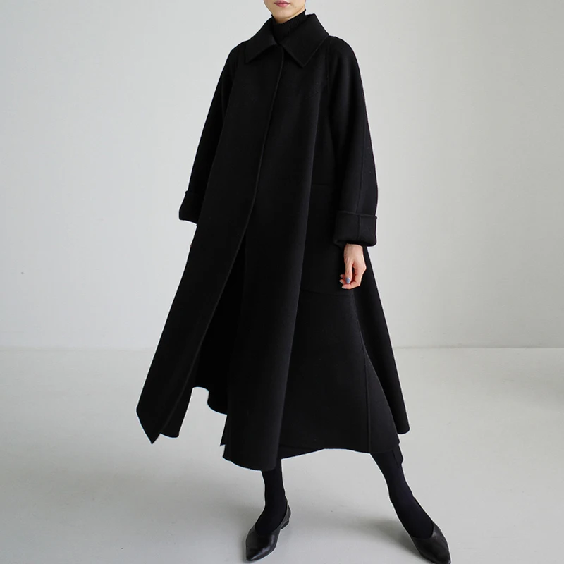 Johnature Korean New Woolen Long Simple Coats 2024 Winter Turn-down Collar Solid Color Button Loose A-Linen Women Coats
Johnature Korean New Woolen Long Simple Coats 2024 Winter Turn-down Collar Solid Color Button Loose A-Linen Women Coats