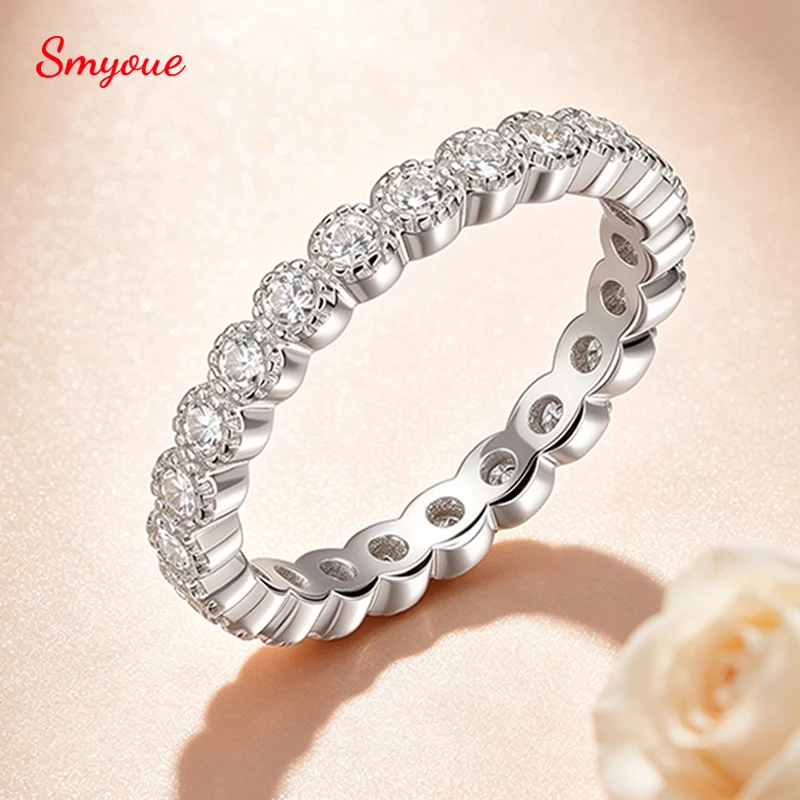 Smyoue 2mm D Color Full Eternity Moissanite Rings for Women Everyday Wear Jewelry Birthday Gift 925 Sterling Silver Promise Band
Smyoue 2mm D Color Full Eternity Moissanite Rings for Women Everyday Wear Jewelry Birthday Gift 925 Sterling Silver Promise Band