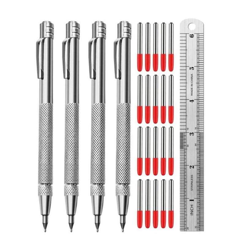 Carbides Pen Scriber Pen Metal Scriber Pen with 20 Redness Hat Tip and 1Ruler
Carbides Pen Scriber Pen Metal Scriber Pen with 20 Redness Hat Tip and 1Ruler