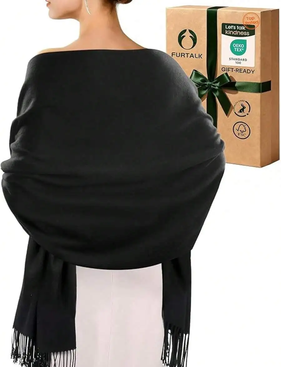 Pashmina Shawl Wrap For Women Evening Wear Wedding Gift Winter Scarf Solid Black
Pashmina Shawl Wrap For Women Evening Wear Wedding Gift Winter Scarf Solid Black