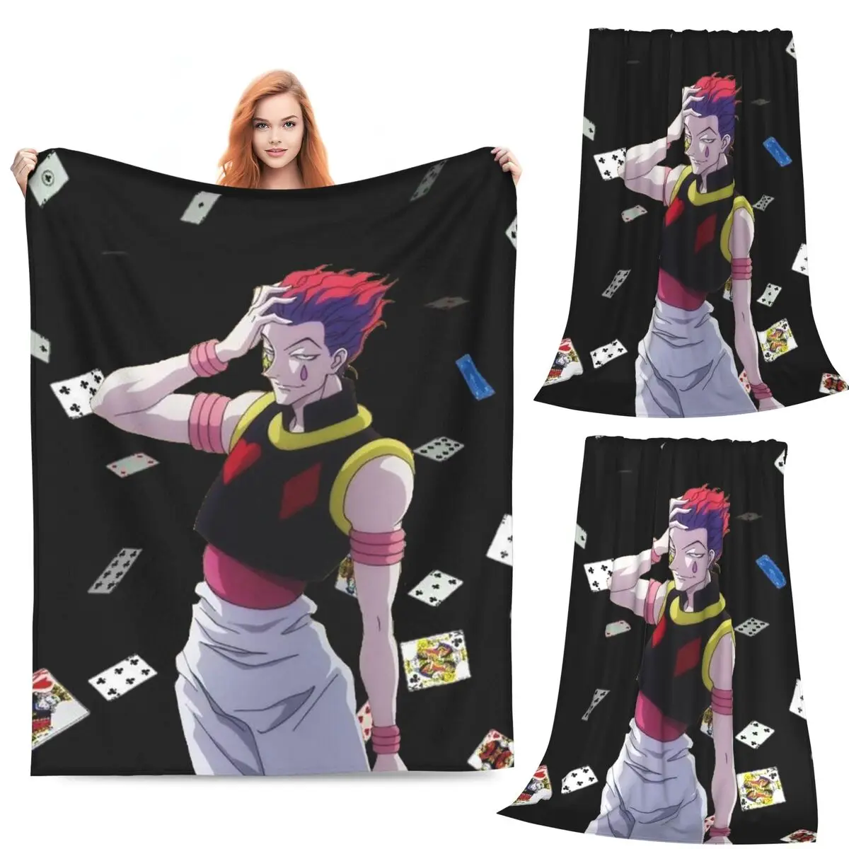 Hisoka Anime Hunter X Hunter Phantom Troupe Chrollo Blanket Flannel Throw Blanket Plush for Bed Living room Picnic Travel Couch
Hisoka Anime Hunter X Hunter Phantom Troupe Chrollo Blanket Flannel Throw Blanket Plush for Bed Living room Picnic Travel Couch