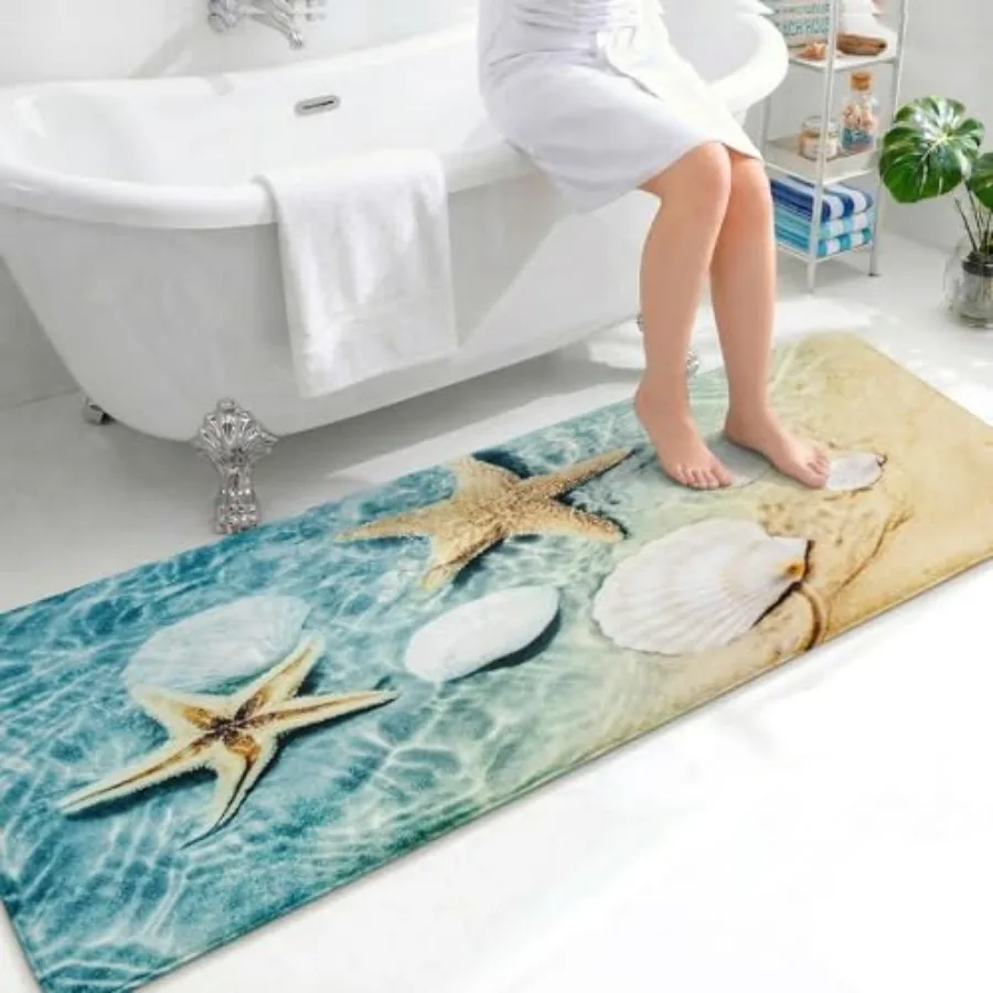 Bathroom Runner Rug 2x6 Thick Anti-Fatigue Non-Slip Memory Foam Kitchen Runner Mat Ocean Starfish and Sea Shells Printed Absorb
Bathroom Runner Rug 2x6 Thick Anti-Fatigue Non-Slip Memory Foam Kitchen Runner Mat Ocean Starfish and Sea Shells Printed Absorb