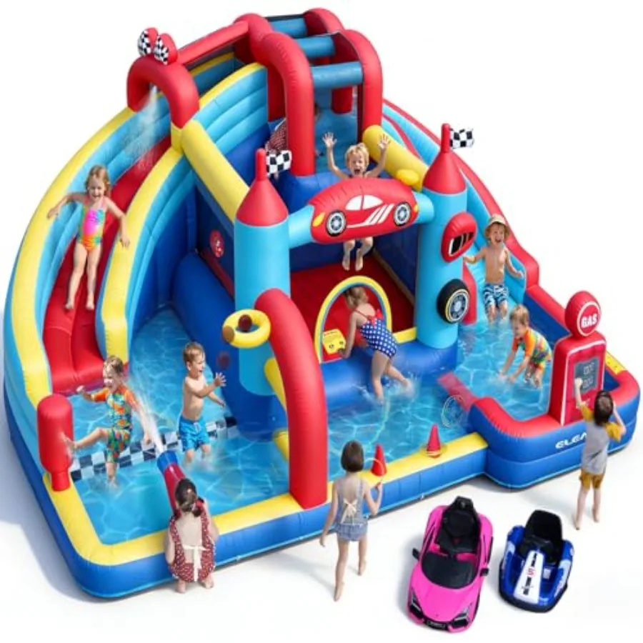 Outdoor water park inflatable slide for big kids: PVC, blue/red, 15-in-1 with double slide, climbing wall, splash pool, water c
Outdoor water park inflatable slide for big kids: PVC, blue/red, 15-in-1 with double slide, climbing wall, splash pool, water c