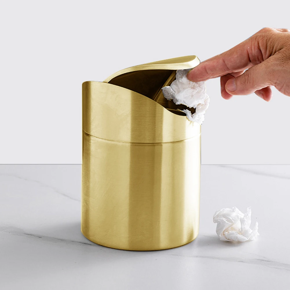 Elegant Countertop Trash Bin Stainless Steel Small Waste Container for Kitchen Bathroom 1.5L Capacity
Elegant Countertop Trash Bin Stainless Steel Small Waste Container for Kitchen Bathroom 1.5L Capacity