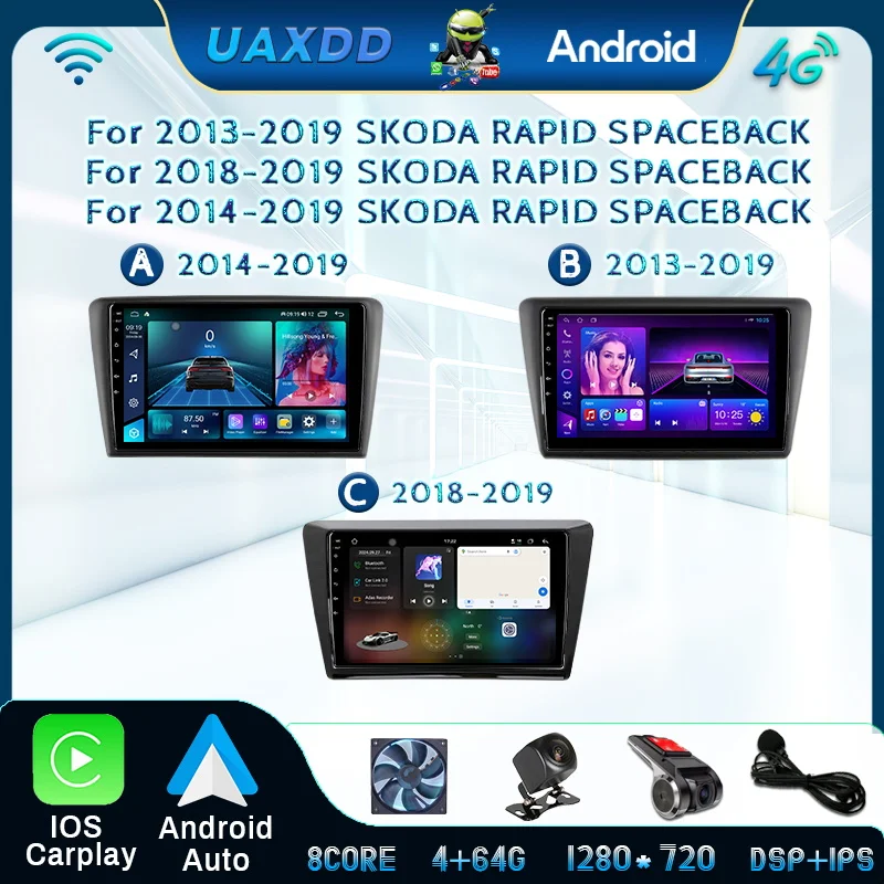 Android For SKODA RAPID SPACEBACK 2013-2019 Car Radio Multimedia Video Player GPS AI Voice Navigation Stereo 9 inch 2K HD screen
Android For SKODA RAPID SPACEBACK 2013-2019 Car Radio Multimedia Video Player GPS AI Voice Navigation Stereo 9 inch 2K HD screen