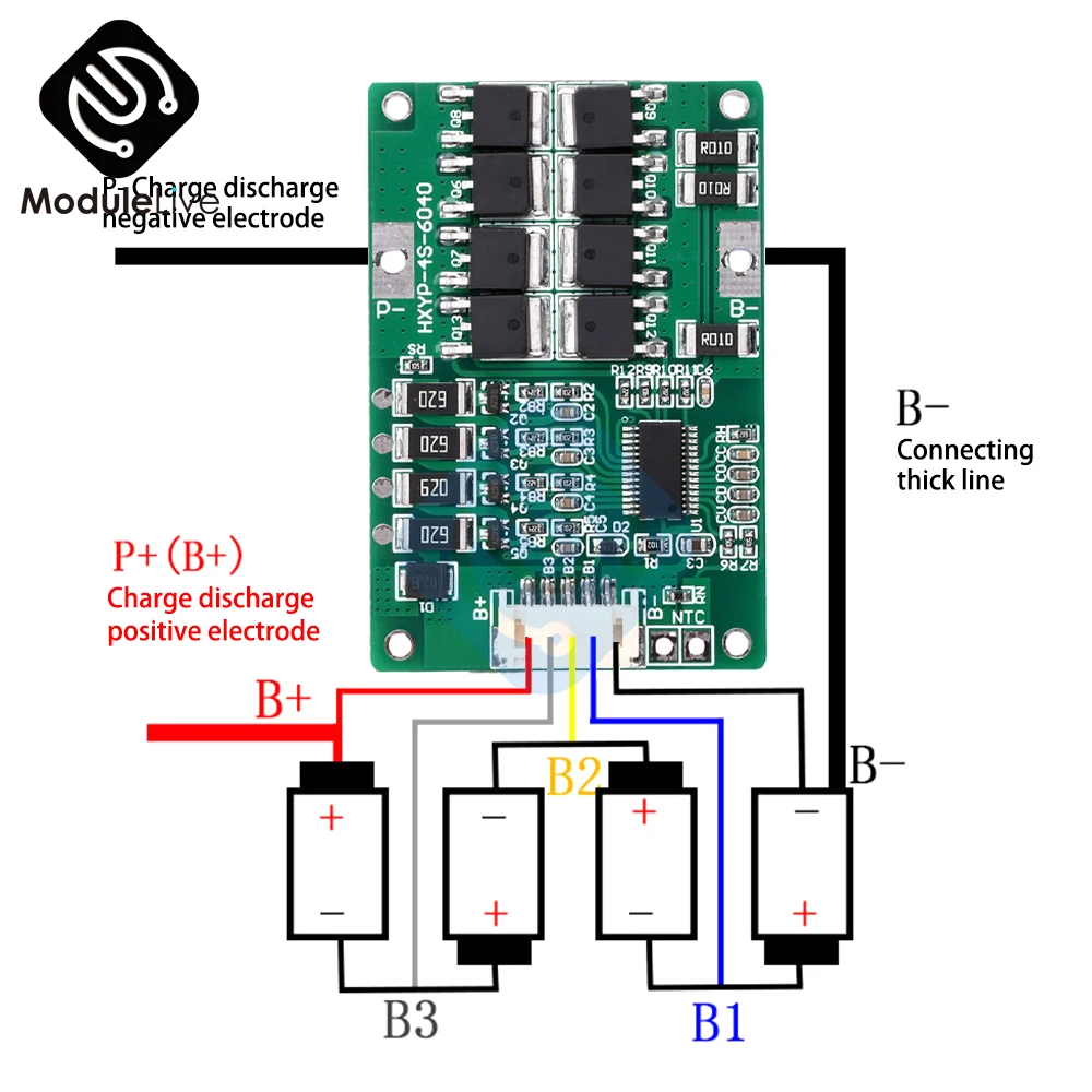 4S 3.2/3.7V 18650 Li-ion Lithium Battery BMS PCB Integrated Circuits Protection Board Cell Balance Function Module IP2368 Type-c
4S 3.2/3.7V 18650 Li-ion Lithium Battery BMS PCB Integrated Circuits Protection Board Cell Balance Function Module IP2368 Type-c