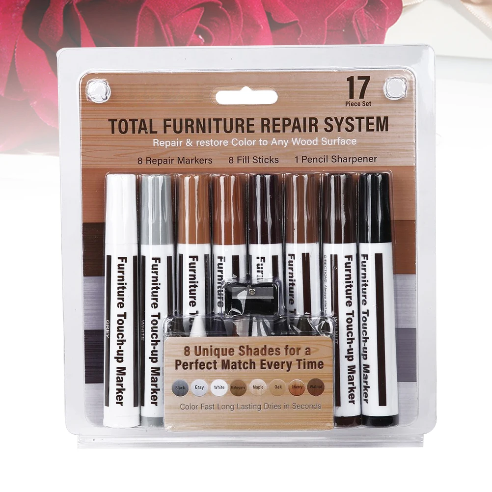 17pcs Furniture Pen Wood Repair Kit Touch Up Marker Non toxic Drying Cover Imperfections Furniture Touch Up Pen Wooden Maker
17pcs Furniture Pen Wood Repair Kit Touch Up Marker Non toxic Drying Cover Imperfections Furniture Touch Up Pen Wooden Maker