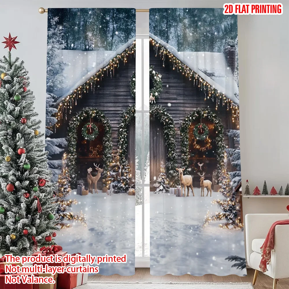 2pcs 2D flat printing Merry Christmas Popular Window Curtains winter igloo Machine Washable Polyester Without Electricity
2pcs 2D flat printing Merry Christmas Popular Window Curtains winter igloo Machine Washable Polyester Without Electricity