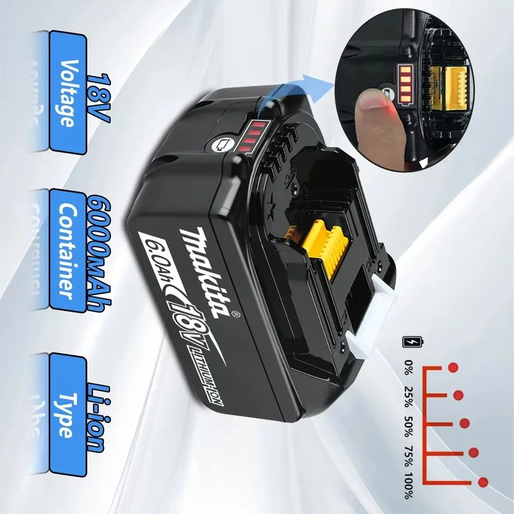 Makita Genuine 18V Power Tool Battery 3Ah/6Ah BL1830 BL1860 BL1850B High-Quality Replacement Batteries for Makita Equipment
Makita Genuine 18V Power Tool Battery 3Ah/6Ah BL1830 BL1860 BL1850B High-Quality Replacement Batteries for Makita Equipment