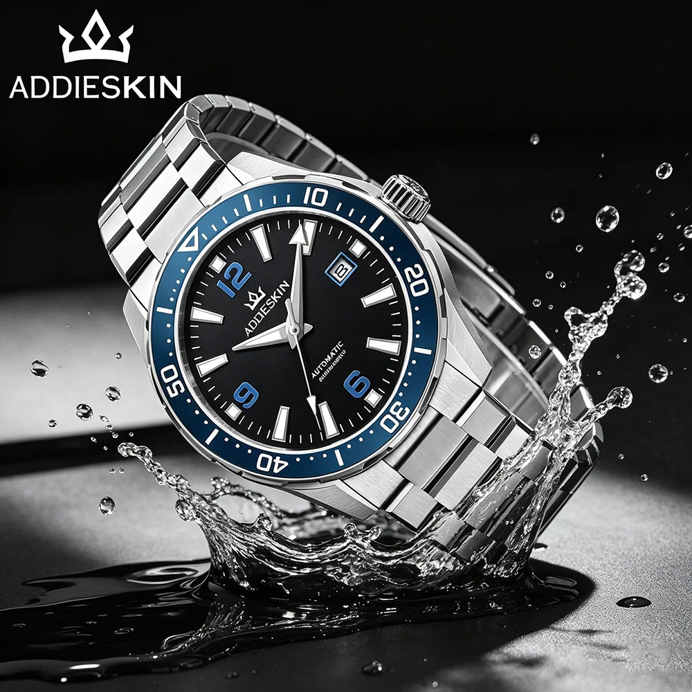 ADDIESKIN K009 Black Blue Dial Automatic Watch Men Sapphire Crystal 200m Waterproof Stainless Steel Mechanical Ceramic Bezel
ADDIESKIN K009 Black Blue Dial Automatic Watch Men Sapphire Crystal 200m Waterproof Stainless Steel Mechanical Ceramic Bezel