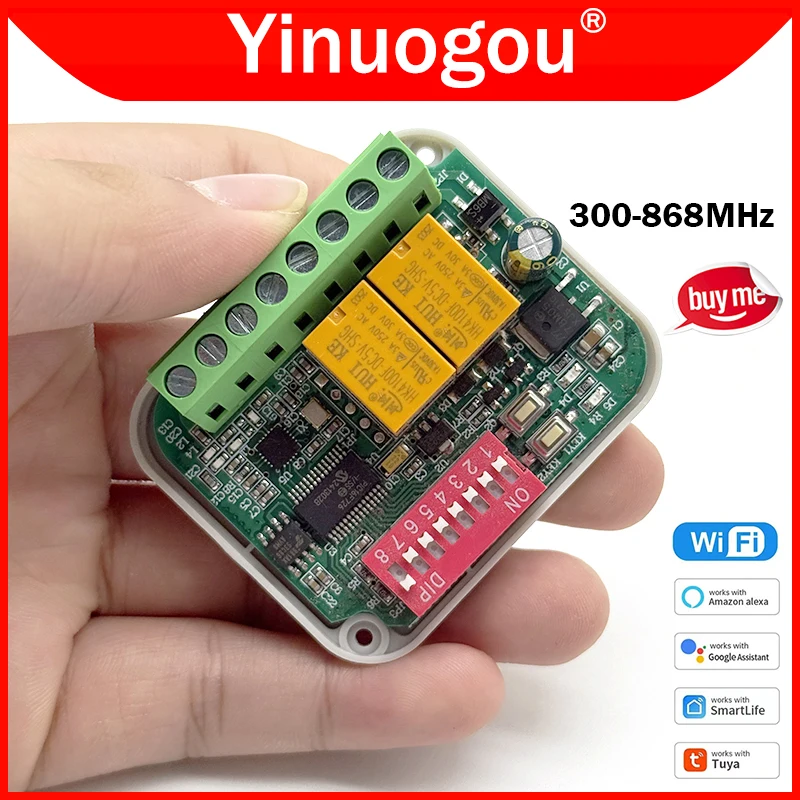 Универсальный приемник дистанционного управления для гаражных ворот 300-868 МГц Tuya Wi-Fi умный переключатель 9-30V 85-250V 433 МГц 868 МГц контроллер открывания
Универсальный приемник дистанционного управления для гаражных ворот 300-868 МГц Tuya Wi-Fi умный переключатель 9-30V 85-250V 433 МГц 868 МГц контроллер открывания
