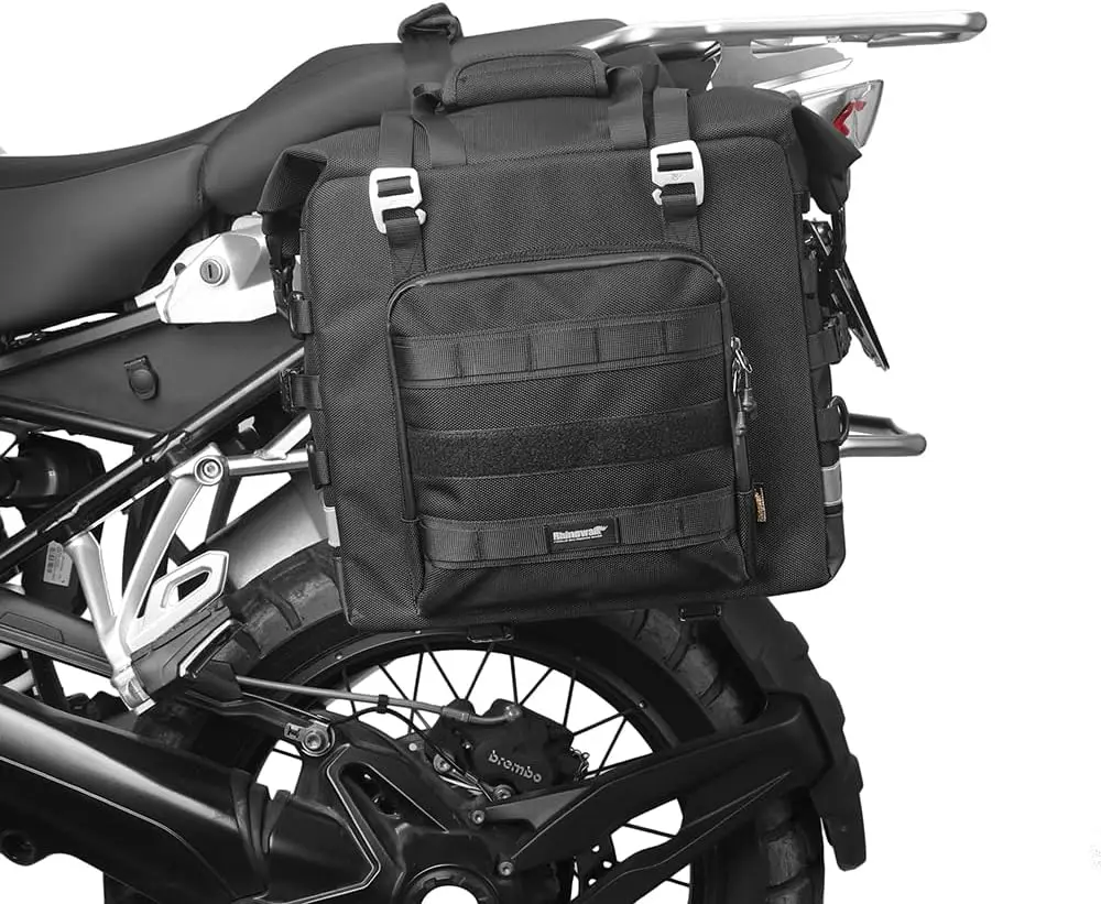 Waterproof Motorcycle Saddlebag, Quick Release Side Bag 25L Fits Most Adventure and Sports Bikes (Black)
Waterproof Motorcycle Saddlebag, Quick Release Side Bag 25L Fits Most Adventure and Sports Bikes (Black)