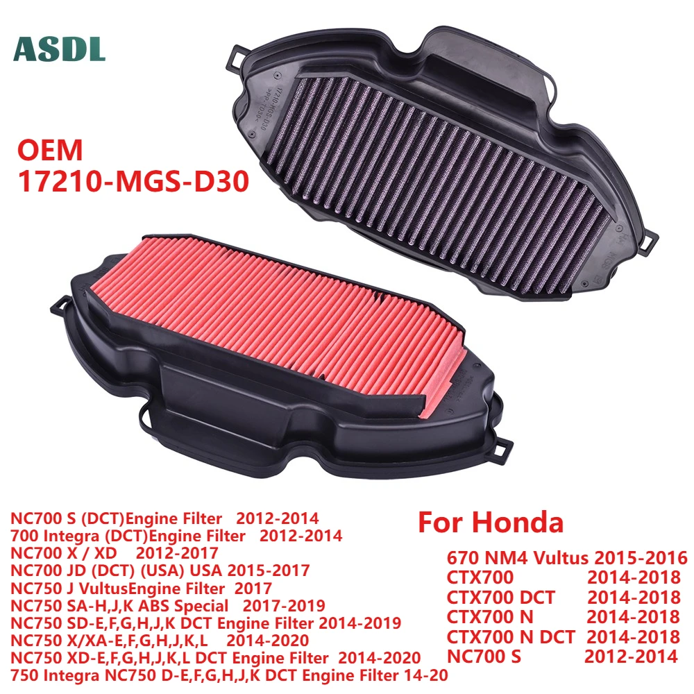 Motorcycle Air Filter Air Cleaner for Honda 670 NM4 Vultus CTX700 2014-2018 NC700 Engine Filter 2012-2014 NC750 700 Integra DCT
Motorcycle Air Filter Air Cleaner for Honda 670 NM4 Vultus CTX700 2014-2018 NC700 Engine Filter 2012-2014 NC750 700 Integra DCT