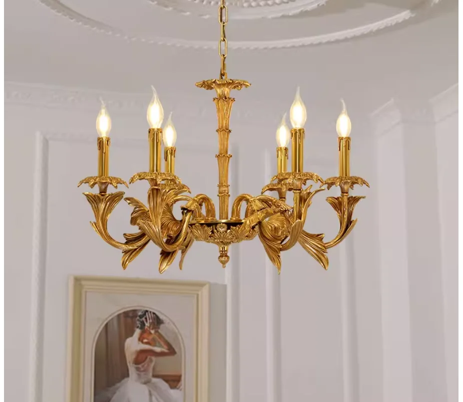 European Copper Chandelier D66cm H50cm Candle Style De Villa Entrance Living Bedroom Aisle Restaurant Decorative Pendent Light
European Copper Chandelier D66cm H50cm Candle Style De Villa Entrance Living Bedroom Aisle Restaurant Decorative Pendent Light