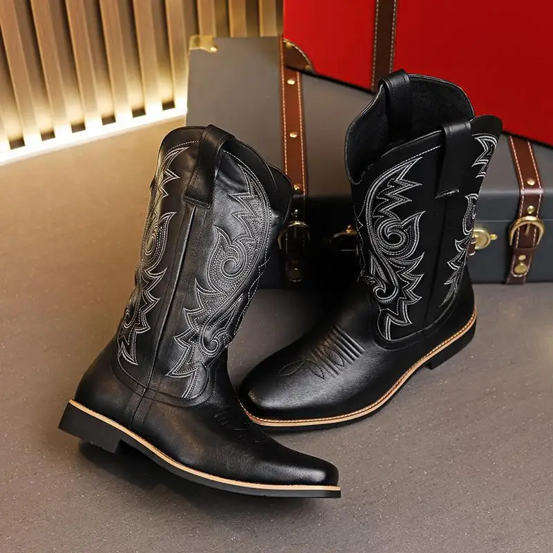 Men Boots Mid Calf Western Cowboy Motorcycle Boots Male Autumn Outdoor PU Leather Totem Med-Calf Boots Retro Designed Men Shoes
Men Boots Mid Calf Western Cowboy Motorcycle Boots Male Autumn Outdoor PU Leather Totem Med-Calf Boots Retro Designed Men Shoes