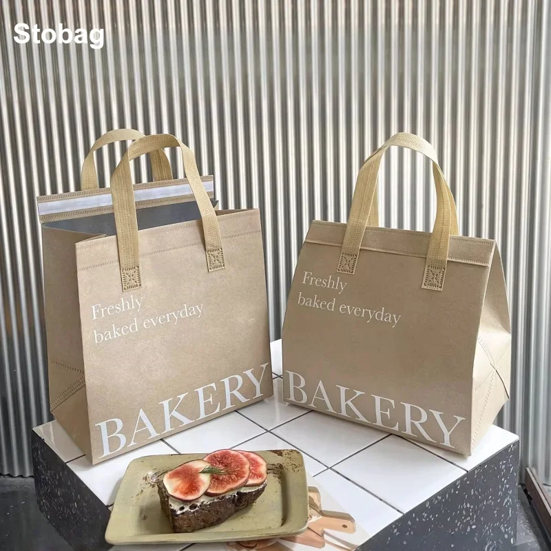 StoBag 10pcs Kraft Paper Non-woven Insulation Tote Bag Fabric for Bread Food Package Keep Warm Delivery Reusable Pouch Portable 
StoBag 10pcs Kraft Paper Non-woven Insulation Tote Bag Fabric for Bread Food Package Keep Warm Delivery Reusable Pouch Portable