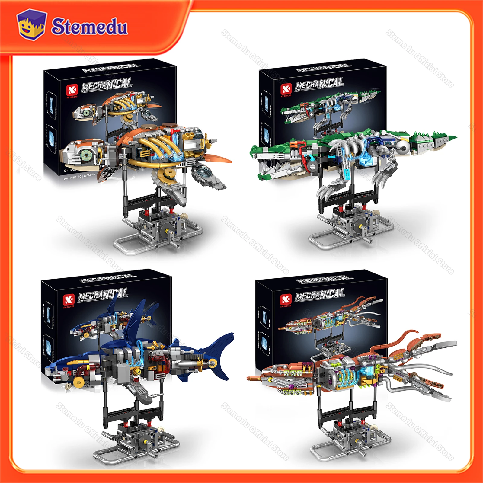 Mechanical Marine Animals Building Blocks Set (Turtle/Crocodile/Shark/Squid) with Movable Joints STEM Educational Toy
Mechanical Marine Animals Building Blocks Set (Turtle/Crocodile/Shark/Squid) with Movable Joints STEM Educational Toy
