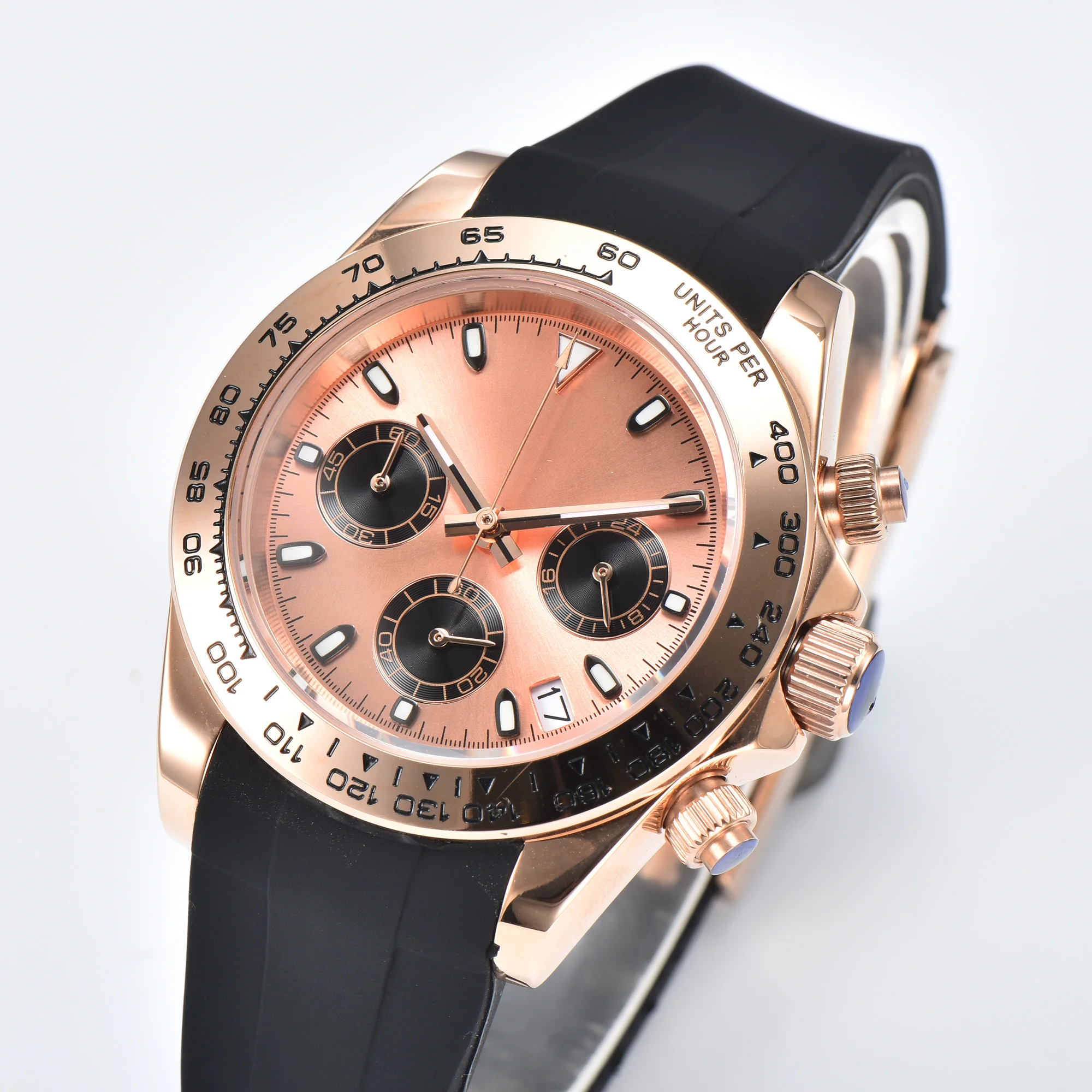 Waterproof quartz watch 40MM Men's Watch Luxury Sapphire Multifunctional Chronograph Stainless Steel VK63 Movement Rubber strap
Waterproof quartz watch 40MM Men's Watch Luxury Sapphire Multifunctional Chronograph Stainless Steel VK63 Movement Rubber strap