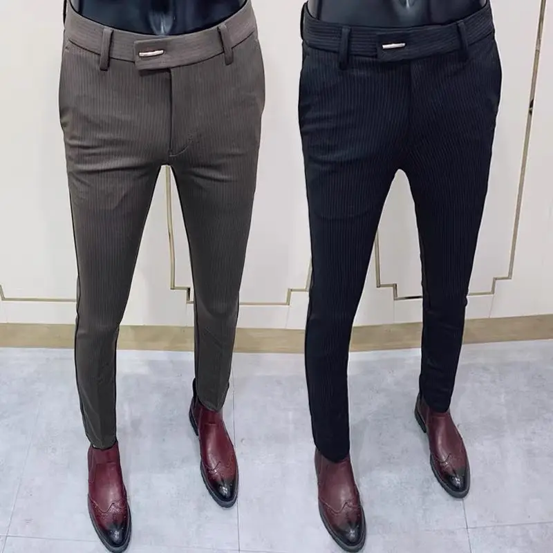 Men's Slim Fit Striped Suit Pants High Quality Business Office Social Trousers Formal Men Wedding Party Casual Dress Pants 36-28
Men's Slim Fit Striped Suit Pants High Quality Business Office Social Trousers Formal Men Wedding Party Casual Dress Pants 36-28