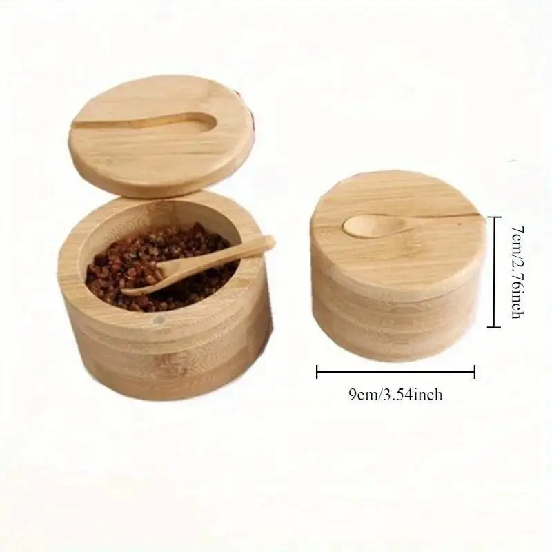 Bamboo Salt Pepper Seasoning Jars Set Wooden Condiment Storage Box with Lid Multi Bowls Function
Bamboo Salt Pepper Seasoning Jars Set Wooden Condiment Storage Box with Lid Multi Bowls Function